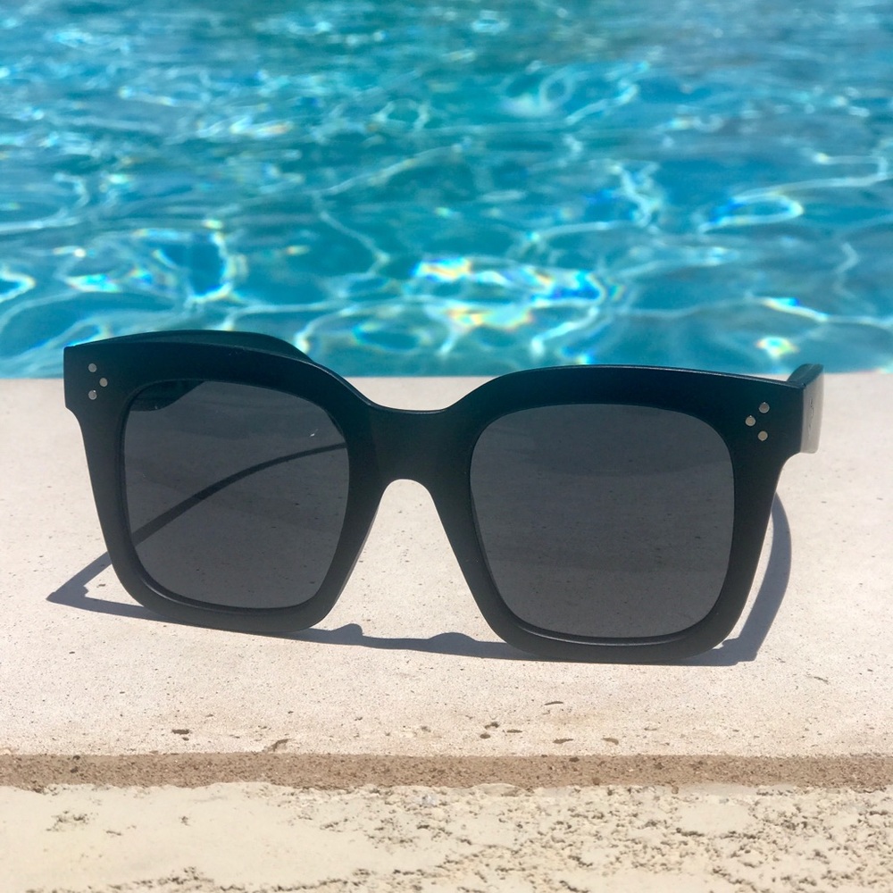 Oversized Matte Black Sunglasses - Picture 2 of 3